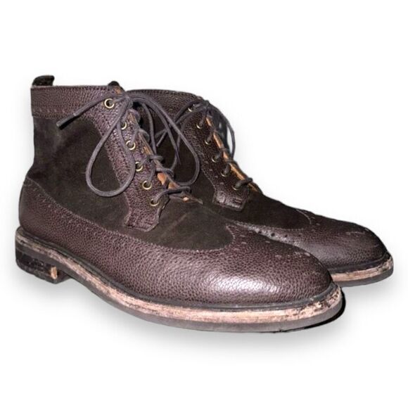Polo Ralph Lauren Nickson Chocolate Brown Suede Boots 8.5 - Picture 1 of 9